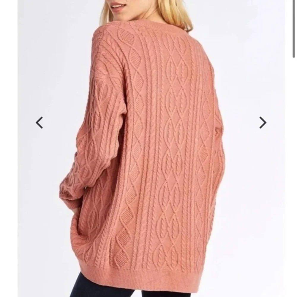 Show Me Your MuMu Lace Up Sweater Mauve Cable Knit